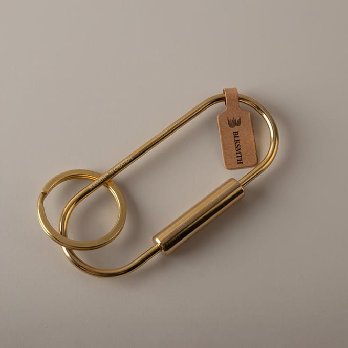 Porte-clés Pendentif en Laiton Anneau d'Accrochage pour Clés gray