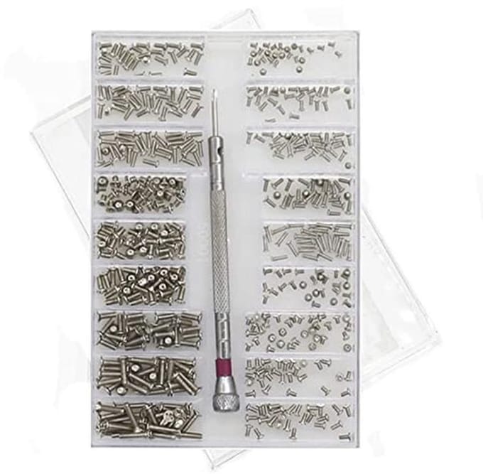 500 stuks micro-schroeven met schroevendraaier voor kleine reparaties