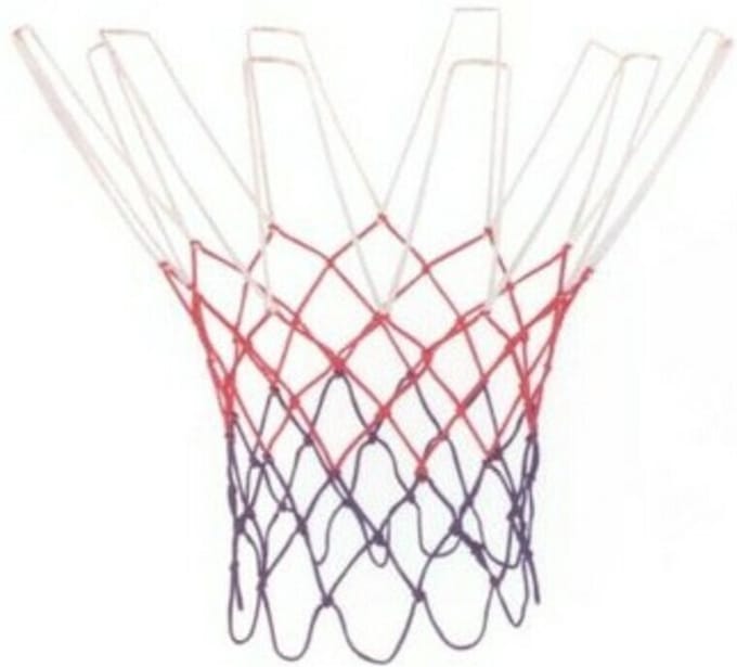 Basketbalnet Rood/Wit/Blauw – Geschikt voor Standaard Basketbalringen – Vervangend Basketbalnet – Engelhart