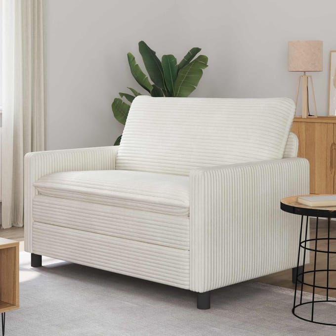 vidaXL - Bank - Crèmekleurig - 126 - x - 81 - x - 87,5 - cm - Polyester