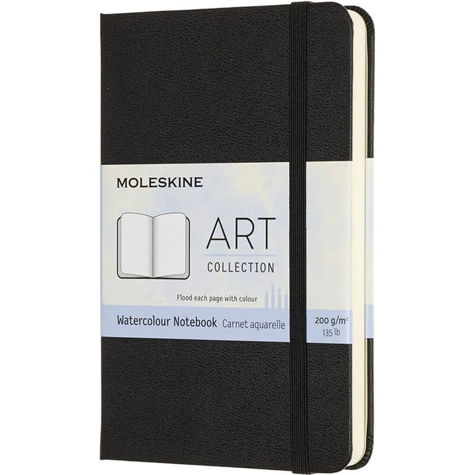 Carnet de notes Moleskine Art Collection Watercolor à couverture rigide, format de poche, noir ARTMM805 noir