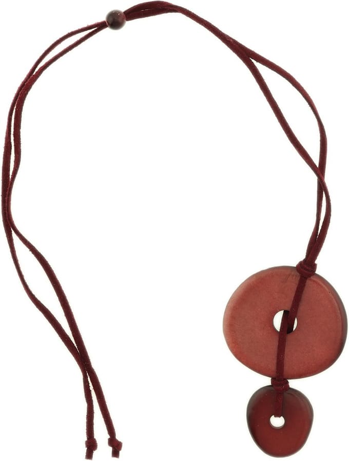Behave – Ketting – Rood – Suède koord – Schelphangers – 65 cm – Verstelbaar