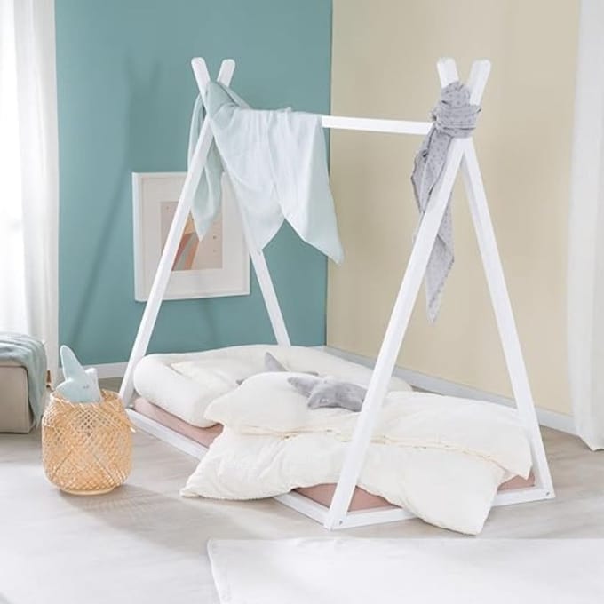 Zylo® Grondbed - Huisbed - Bed - Wit - 146cm x 80cm x 128cm