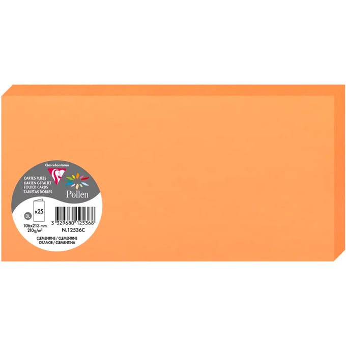 Clairefontaine clementine dubbele kaart formaat langwerpig