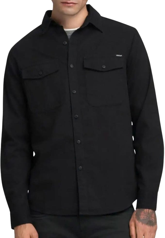 Replay Cotton Denim Overhemd Heren - Maat M