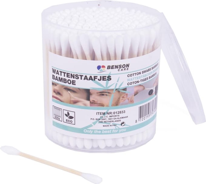Benson Bamboe wattenstaafjes - biologisch afbreekbaar - 200 stuks - 7,5 cm