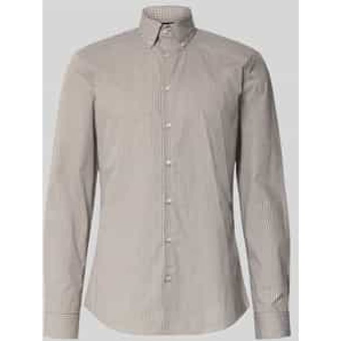 slim fit zakelijk hemd met button-downkraag