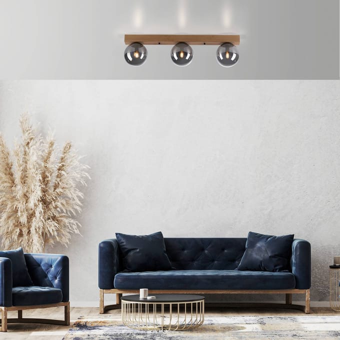 JUST LIGHT. GmbH Green Widow plafondlamp, glazen bollen, 3-lamps