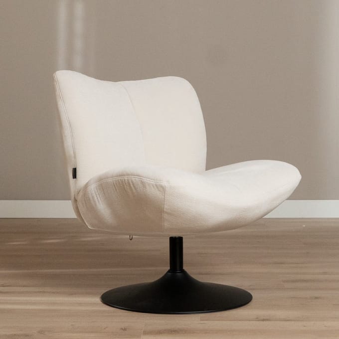 Bronx71® Draaifauteuil Lise chenille off white