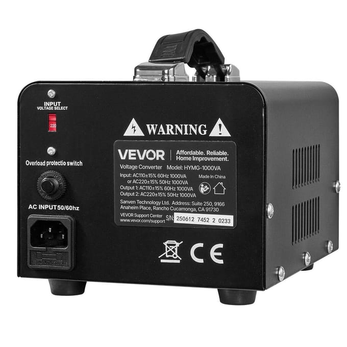 Spanningsomvormer Transformator 1000VA Stap Omhoog/Omlaag 110 naar 220V/220 naar 110V