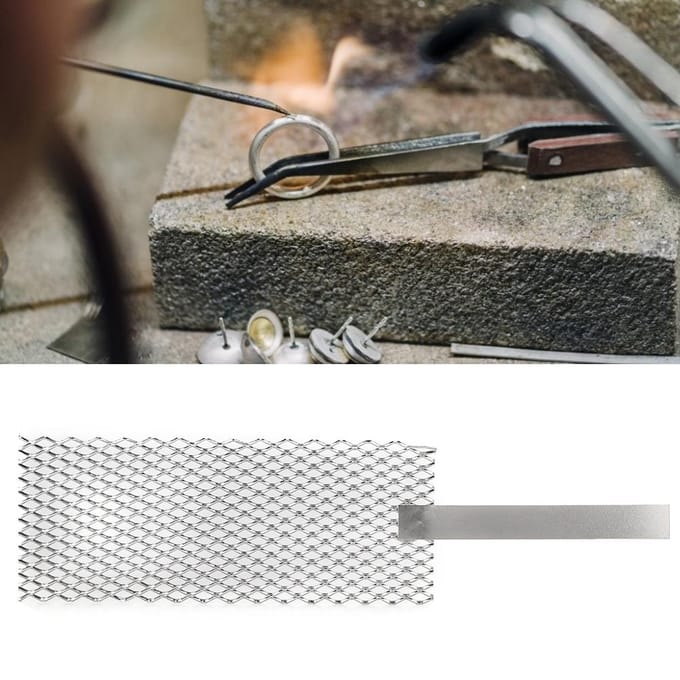 G geplatineerd Ti Mesh Sieraden Maakproces Plateringsgereedschap met Handvat (Groot) white