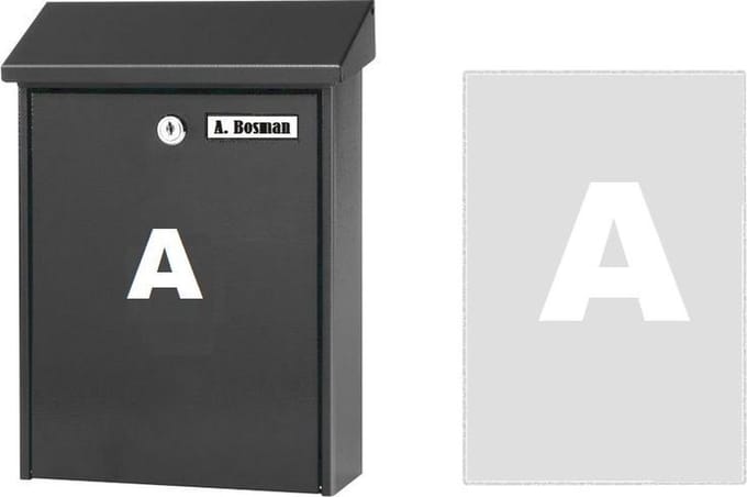 Huisnummer sticker A WIT (6cm hoog) / plakcijfer / cijfersticker