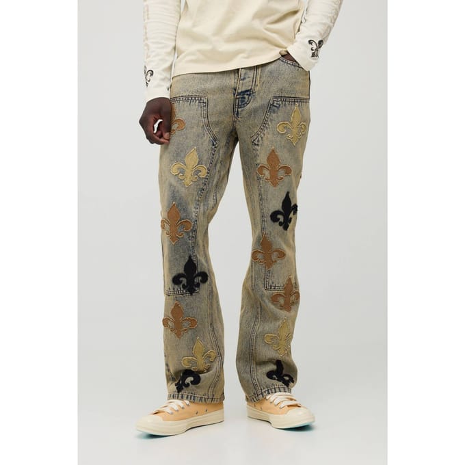 Timmermans Jeans Met Fleur De Lis Applicatie | Antique Blue | Size 32R