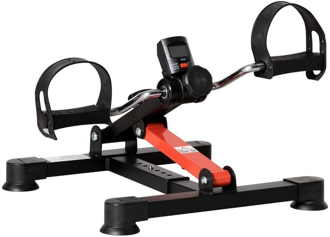 HOMCOM Mini Hometrainer - Staal - 43x40x34,5cm - Zwart