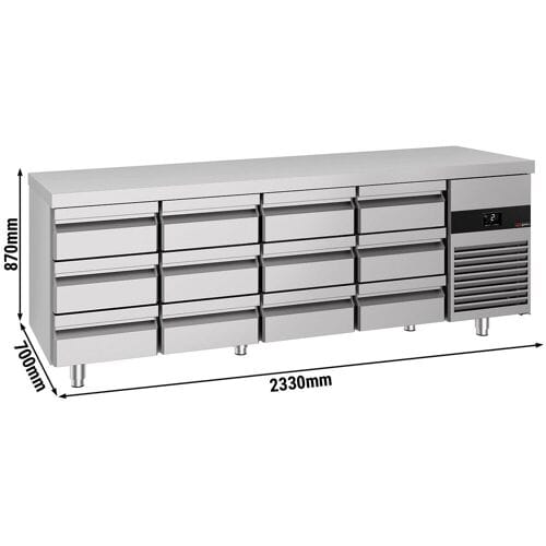 GGM Gastro Kühltisch PREMIUM - 2330x700mm - 12 Schubladen