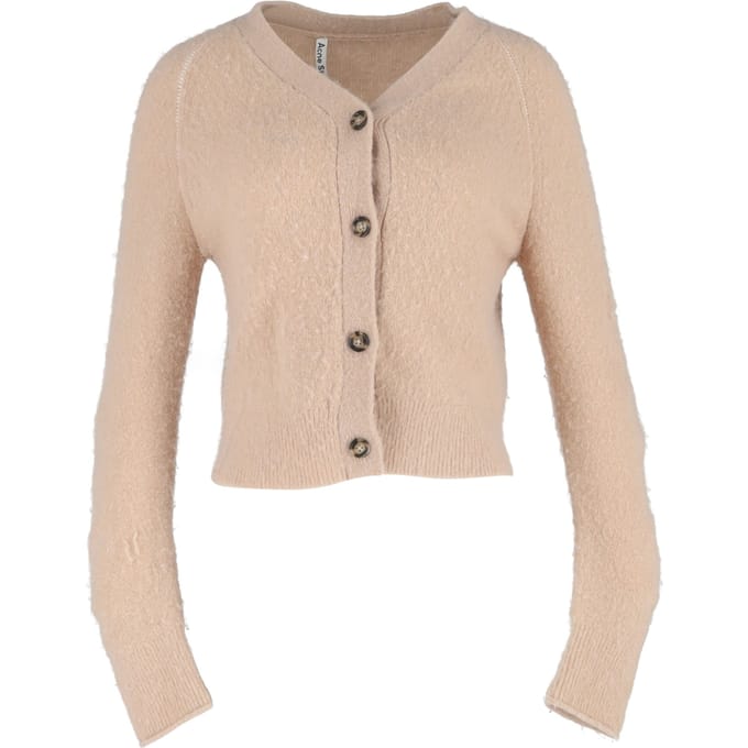 Acne Studios Boxy V-hals Cardigan in Beige Nylon