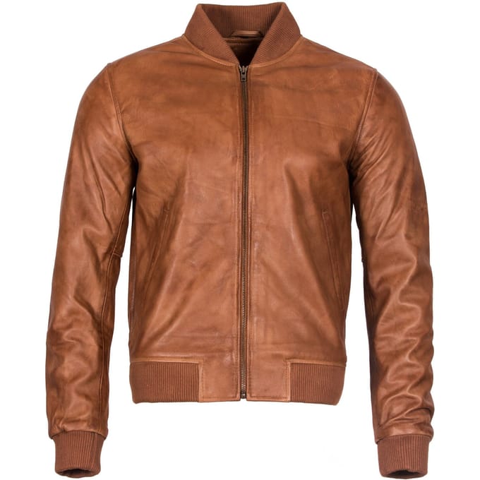 Varisty leren bomberjack
