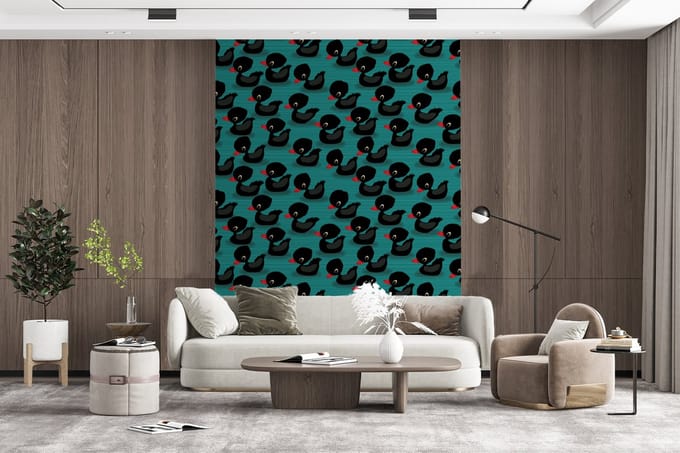 Behang - Fotobehang Eend - Baby - Patronen - Breedte 190 cm x hoogte 260 cm