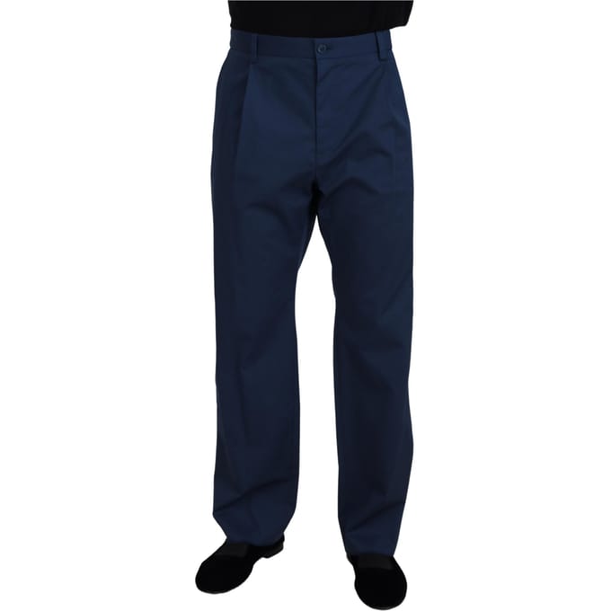 Klassieke Plissé Broek Navy Blauw
