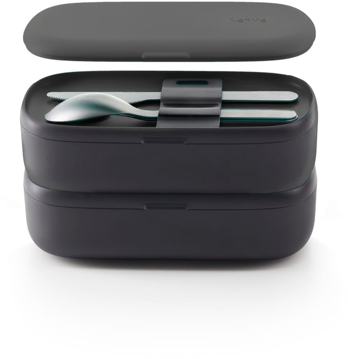 Lékué Lunchbox/Broodtrommel - To Go - Set met Bestek - Black