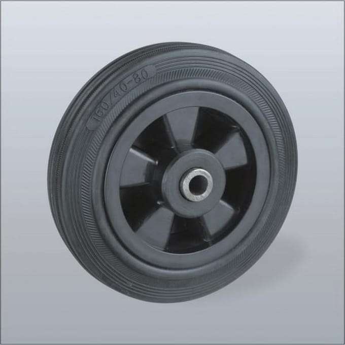 Rubber wiel - 100mm - 100kg