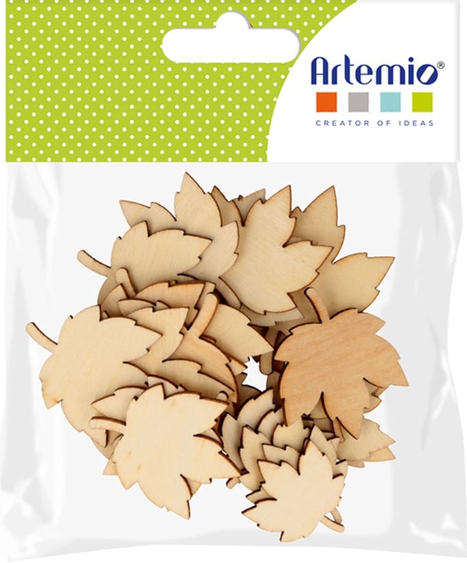 Artemio set 30 silhouetten bladeren - hout