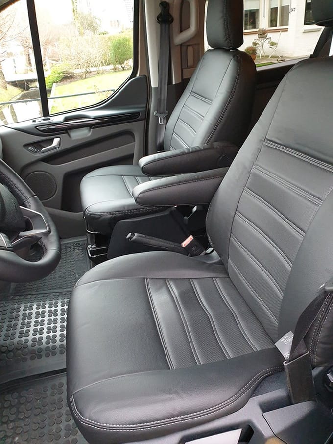 Pasvorm stoelhoezen Ford Tourneo Custom 2013-2023 - Kunstleer zwart
