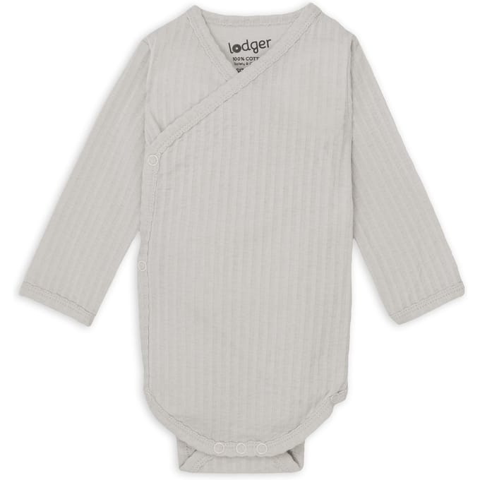 Baby romper lange mouw - Overslag - Maat 68 - Grijs - Ademend katoen