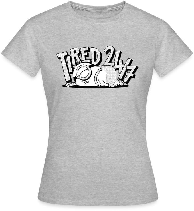 Minions Stuart Tired 24/7 T-Shirt Dames