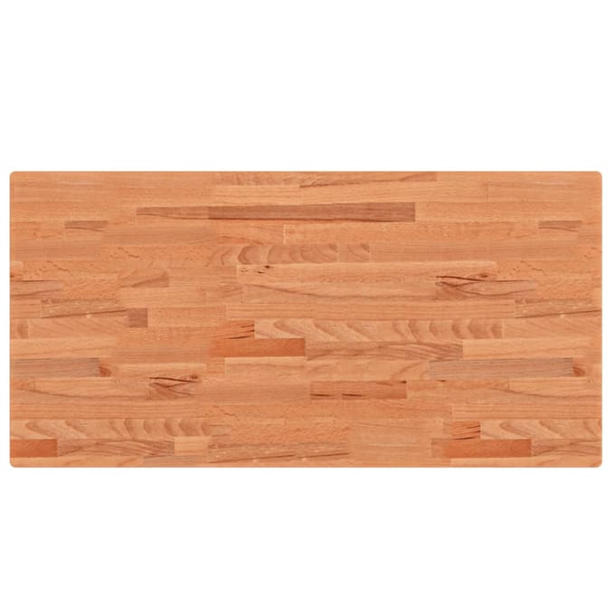vidaXL - Wastafelblad - 100x50x4 - cm - massief - beukenhout