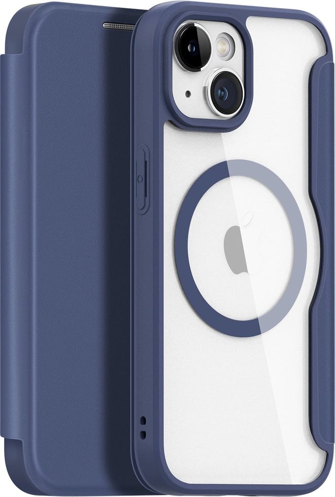 Dux Ducis - iPhone 15 Hoesje - Geschikt voor Magsafe - Book Case - Blauw