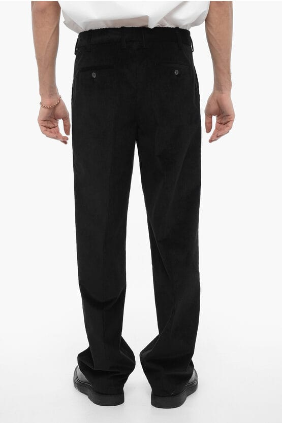 Losse corduroy broek in zwart