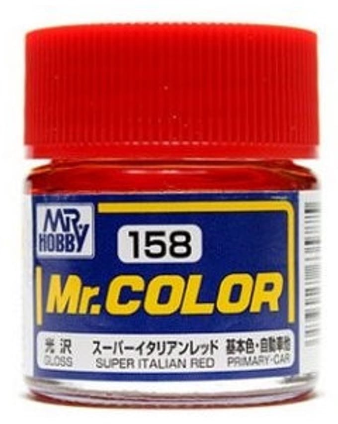 Gunze Mr. Hobby C-158 - Mr. Color 10 ml Super Italian Red - Lacquer Modelbouwverf