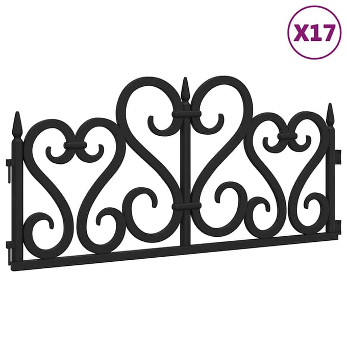 vidaXL - Gazonranden - 17 - st - 10 - m - polypropeen - zwart