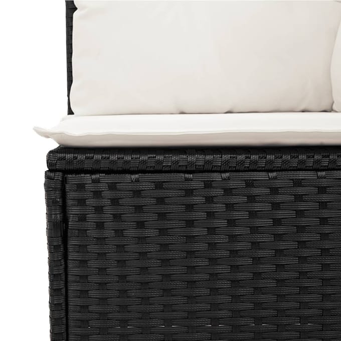 vidaXL - 6-delige - Loungeset - met - kussens - poly - rattan - zwart