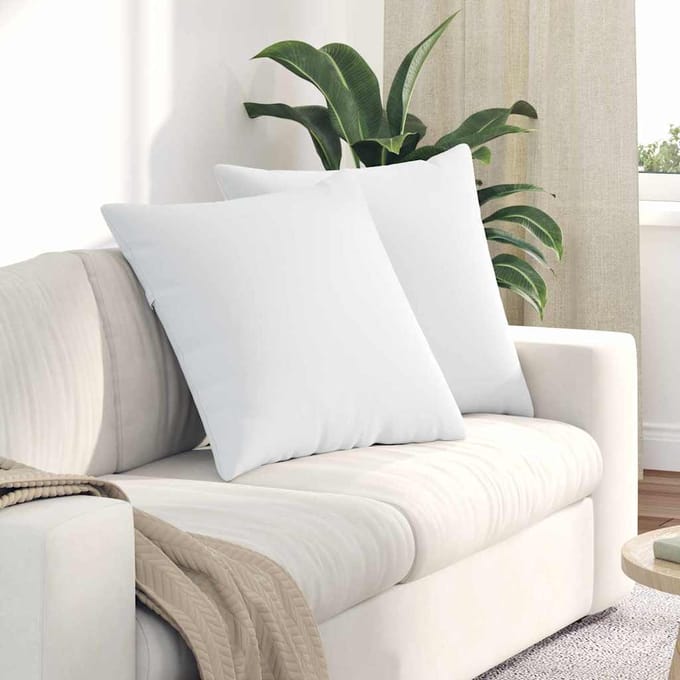 vidaXL - Zitkussens - 2 - st - Stof - Wit - 60 - x - 60 - cm