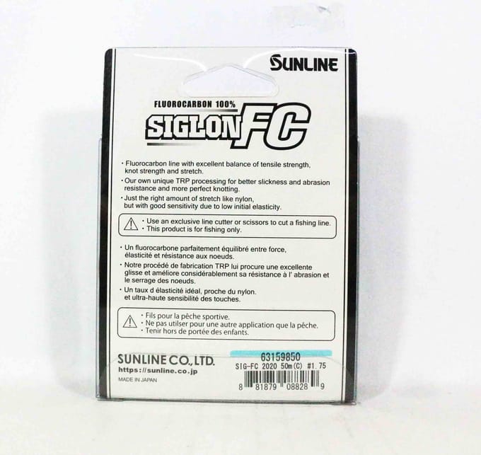 Sunline Fluorocarbon Leider Siglon FC 100% 50m 12lb Diameter 0,29mm (8302) schoon