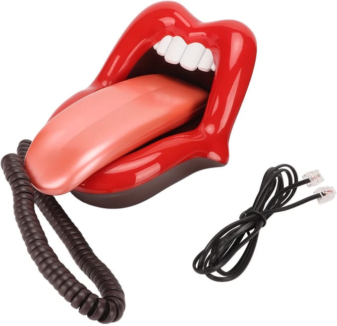Allecto - Vaste telefoon - Grappige telefoon - Unieke tongvorm - Rood