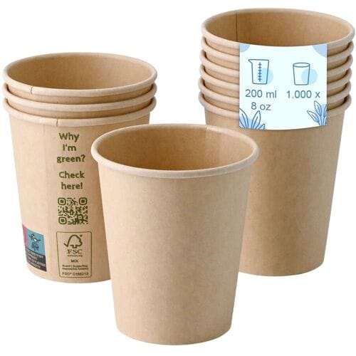 GGM Gastro (1000 Stück) Pappbecher - 200ml - Ø 80mm - Braun