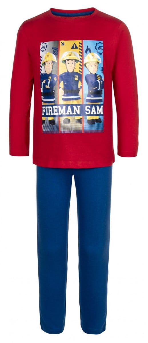 Brandweerman Sam Kinderpyjama - Rood/Blauw - Katoen - Maat 122/128