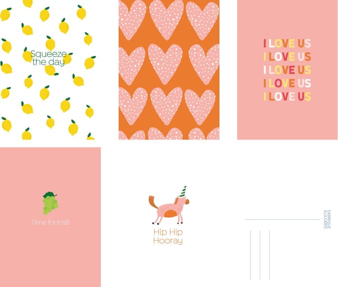 Fabrique a la Carte Wenskaarten set 15 stuks Love