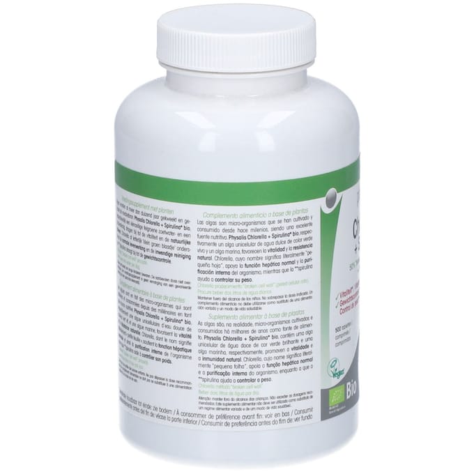 Physalis® Chlorella + Spirulina Bio 500 Gecomprimeerde tabletten
