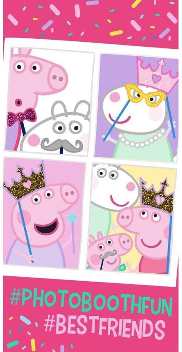 Peppa Pig Strandlaken Photobooth Fun - 70 x 140 cm - katoen