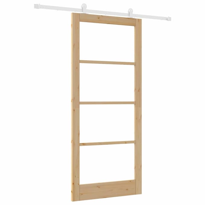 vidaXL - Schuifdeur - ORKDAL - 93 - x - 211 - cm - Massief - grenenhout - en - glas