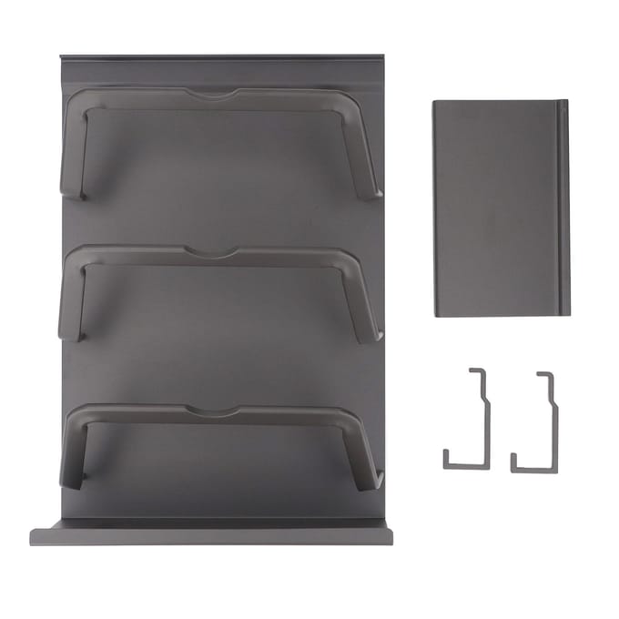 Support de Couvercle de Pot Suspendu Alliage d'Aluminium Structure Sécurisée Gain de Place Polyvalent Armoire Murale Couvercle de Pot gray