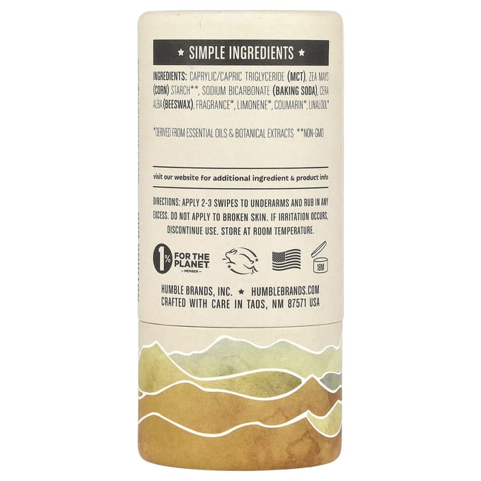 Humble Brands, Déodorant sans aluminium, Palo Santo et Encens, 2,65 oz (75g) white