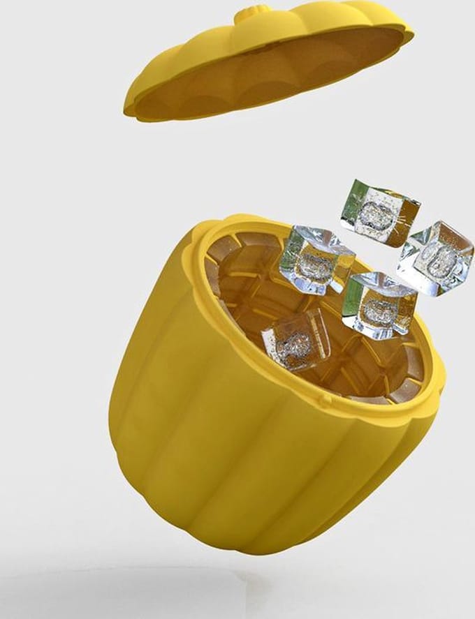 Pumpkin IJsemmer - IJsblokjesvorm - Wijnkoeler - Halloween - Geel