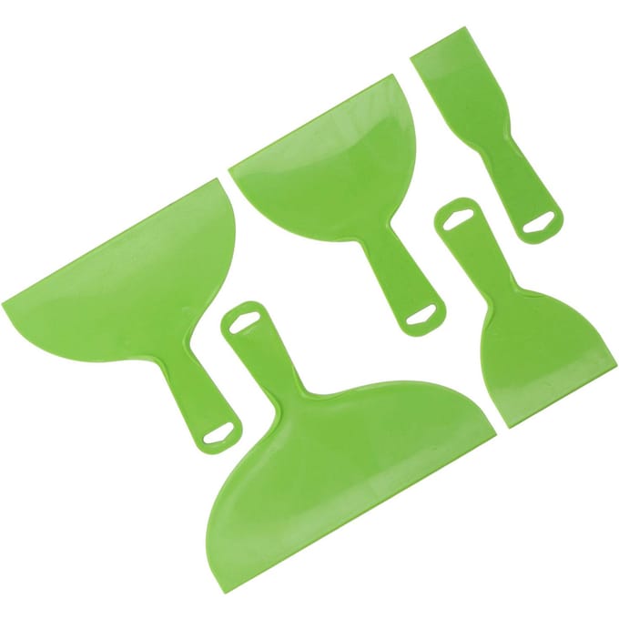 5 STUKS Plastic Plamuurkrabbers Flexibele Spatelset Multifunctioneel Verfschraapgereedschap voor Schilderen green