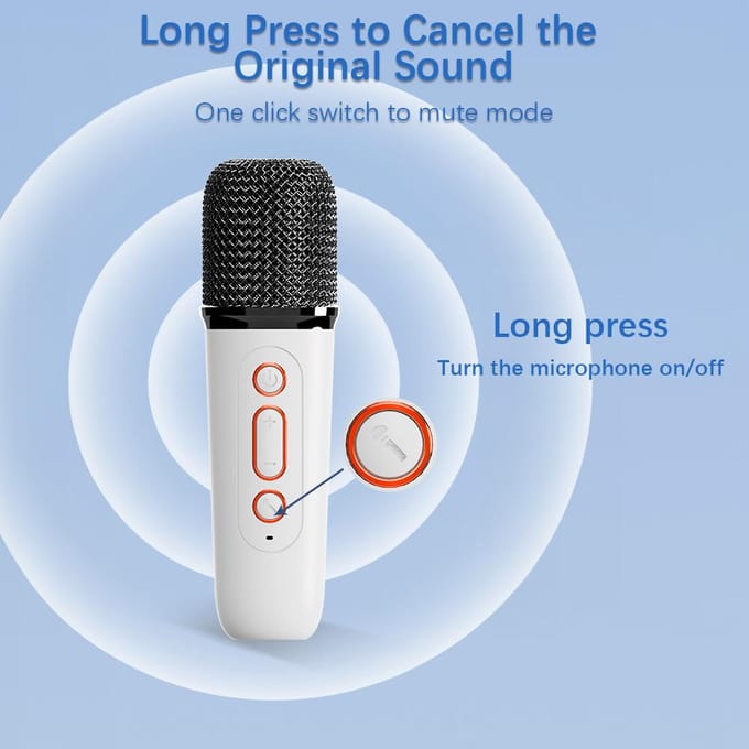 Draagbare microfoon en soundbox set Mini karaokemachine BT-luidspreker met 2 microfoons Thuis Buiten
