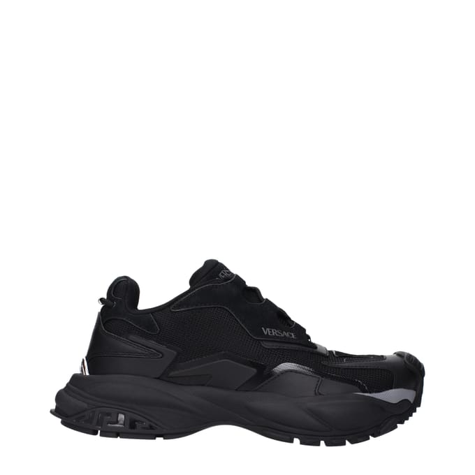 Versace Zwarte Stoffen Sport Sneakers